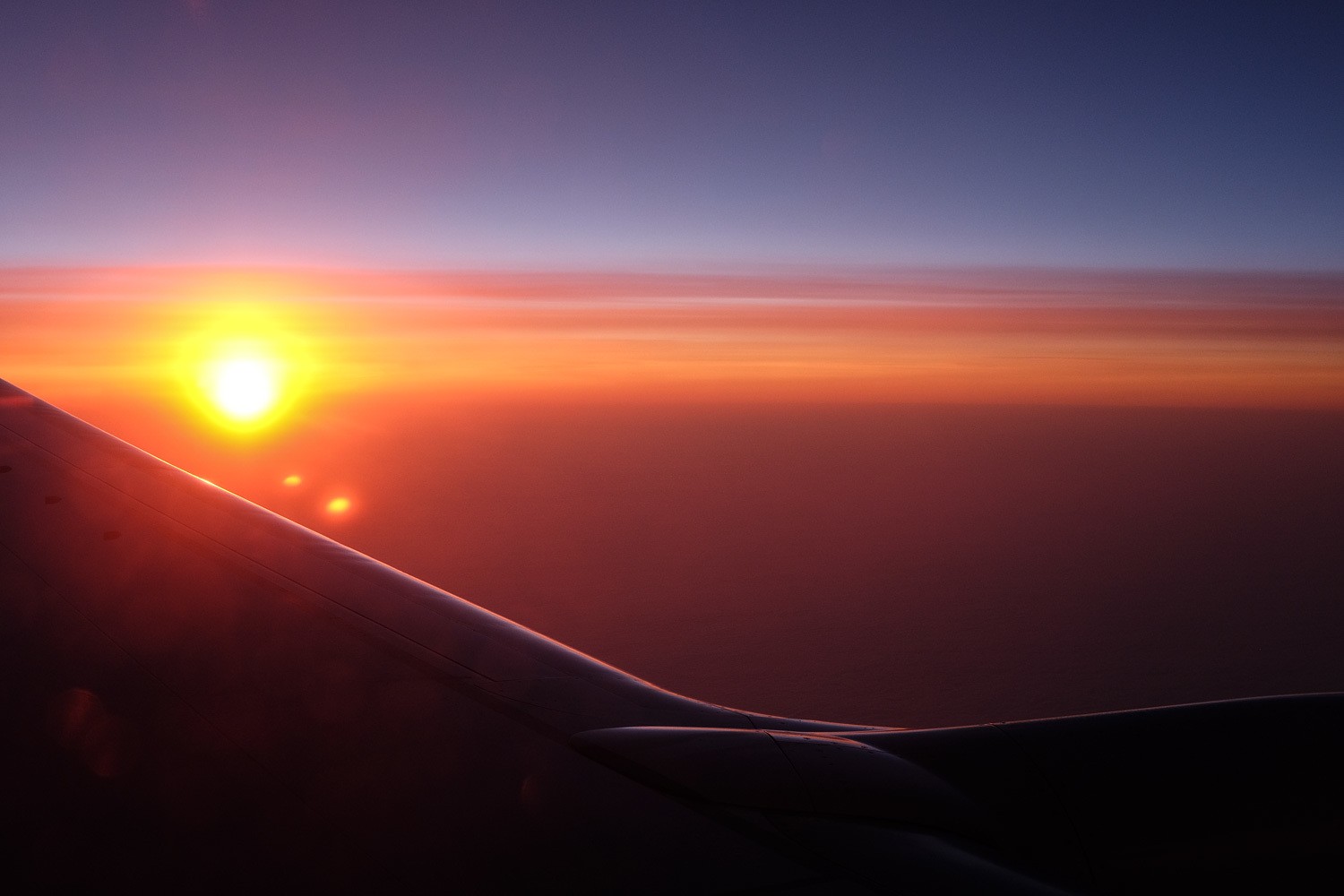 sunset on flight