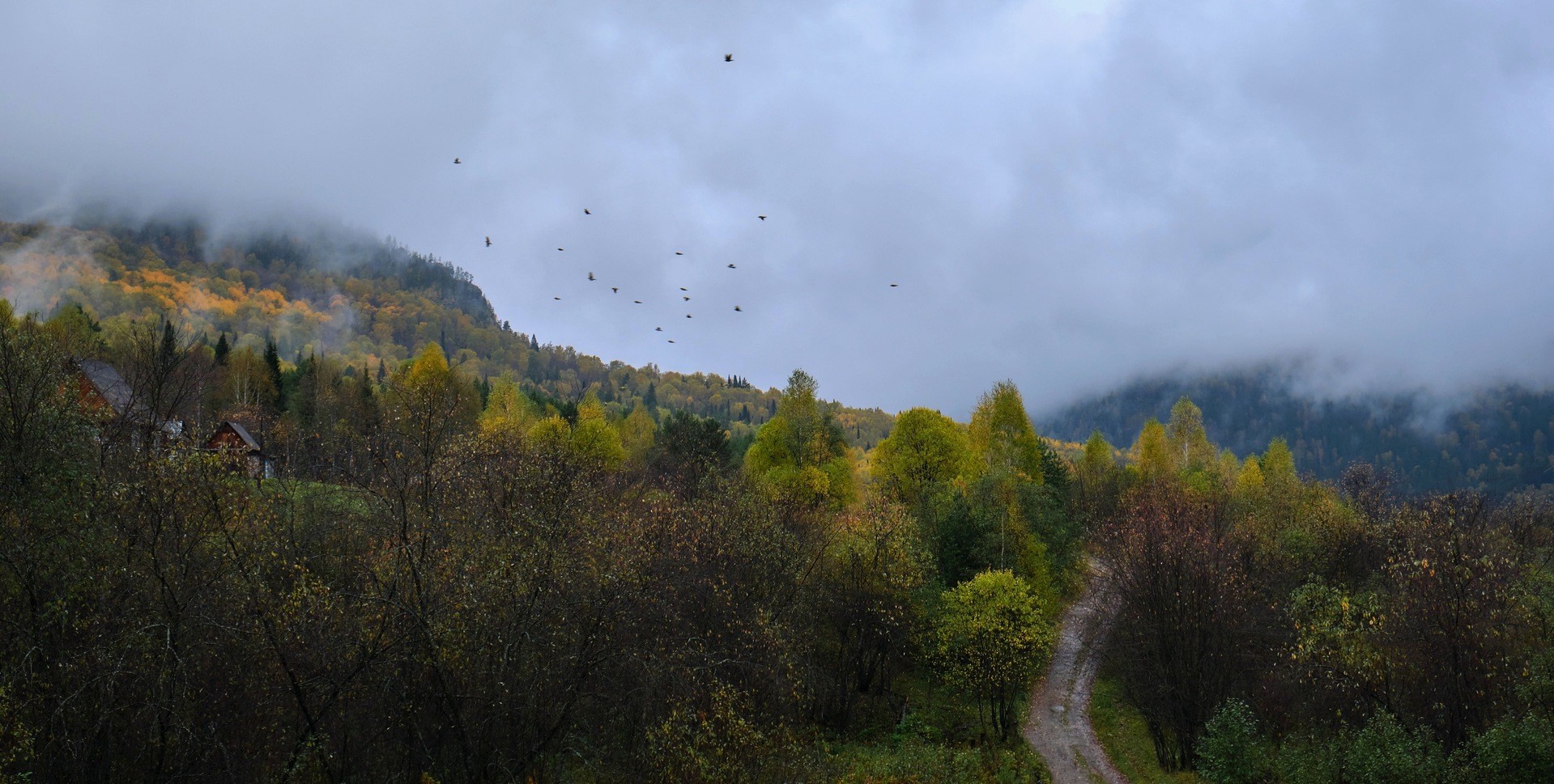 Раннее утро в д. Айгир, Башкирия