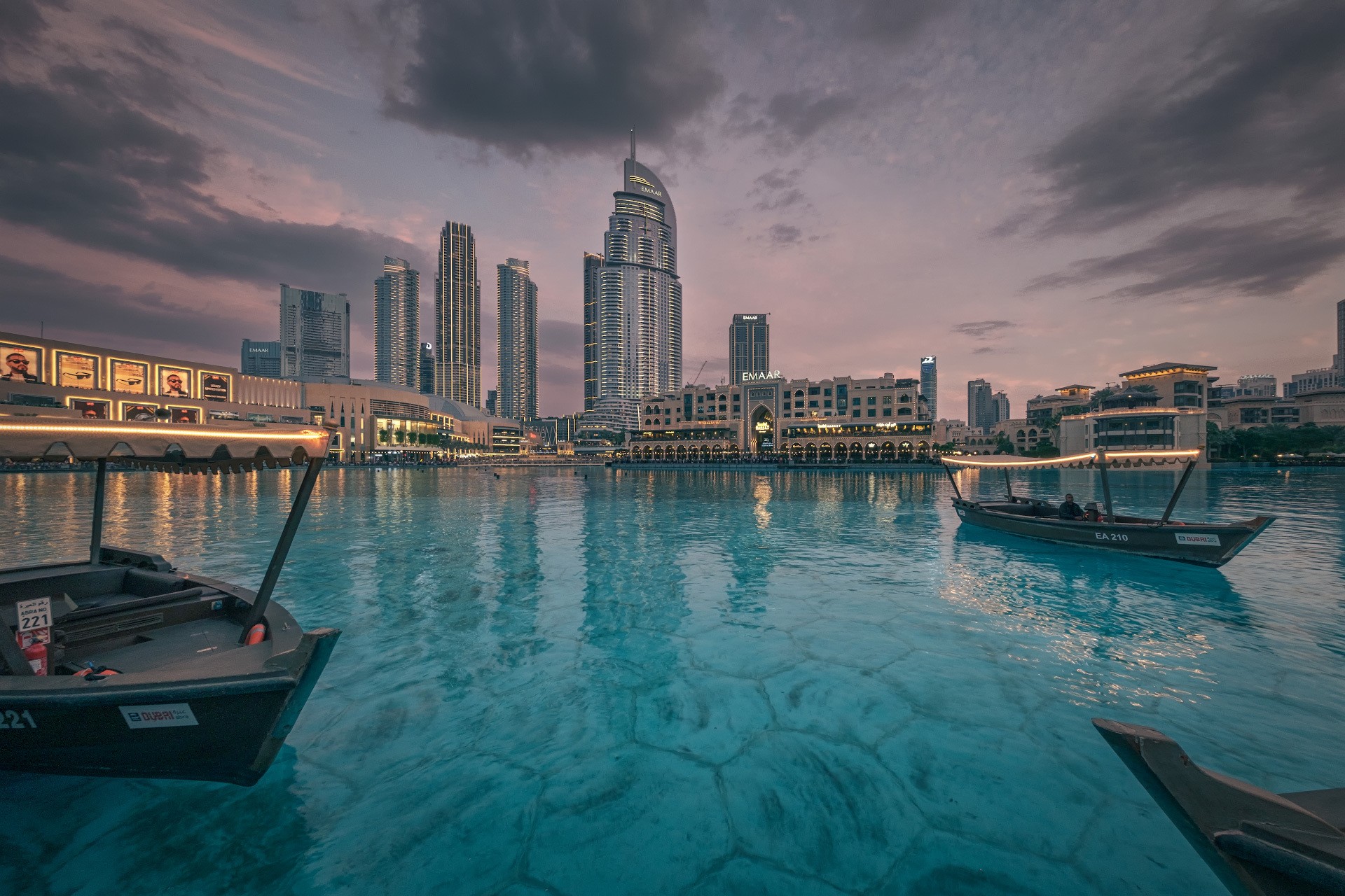 Boats In Burj Khalifa Lake