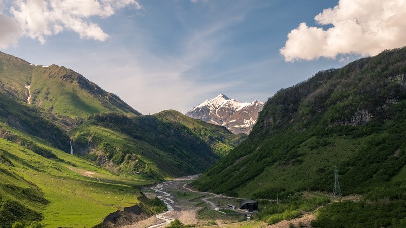 Грузия горы Казбек рассвет